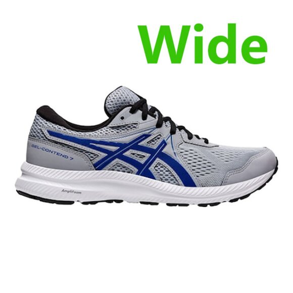 NIB Mens 9.5 wide Asics Gray and Blue Athletic Shoes for Performance - Picture 1 of 6
